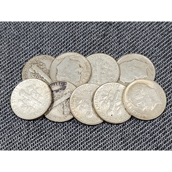 $1.00 Face Value in Assorted 90% Silver United States Dimes 