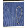 Image 1 : 2 necklaces - Gold Chain & Gray Eggplant Shape Pendant Necklace - Costume Pieces