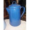 Image 3 : Group Of 3 Antique Porcelain Enamel Metal Coffee Pots - See PIcs