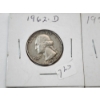 Image 2 : Four 90% Silver U.S. Washington Quarters 1962-D, 1952-D, 1953-D, 1953-D FV: $1.00