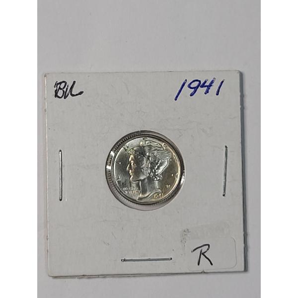 United States 1941 Mercury 90% Silver Dime