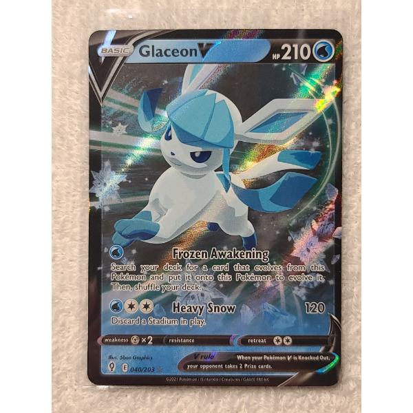 Glaceon V 040/203 Near Mint Pokemon TCG Holo Trading Card