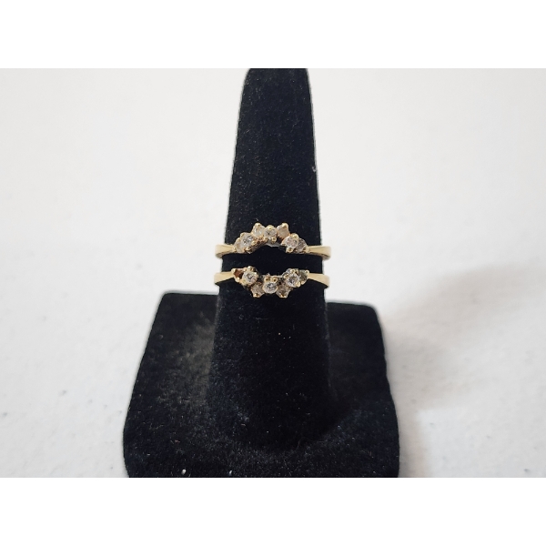 14K Gold Diamond Ring Enhancer Ring with Diamonds - Size 8 - Total Weight: 4.5g