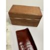Image 5 : Old Steel alphabet stamp set in its original wooden box with letters & handwritten note for stamping