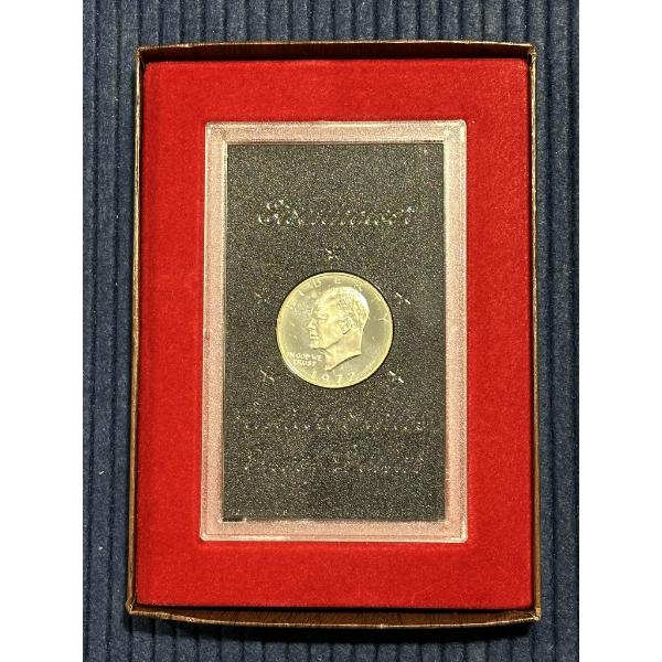 1972-S Eisenhower Proof Dollar in Mint Issued Brown Box - 40% Silver