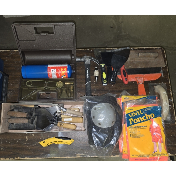 Assortment of Construction Tools incl Drywall, Torch, Masonry and More