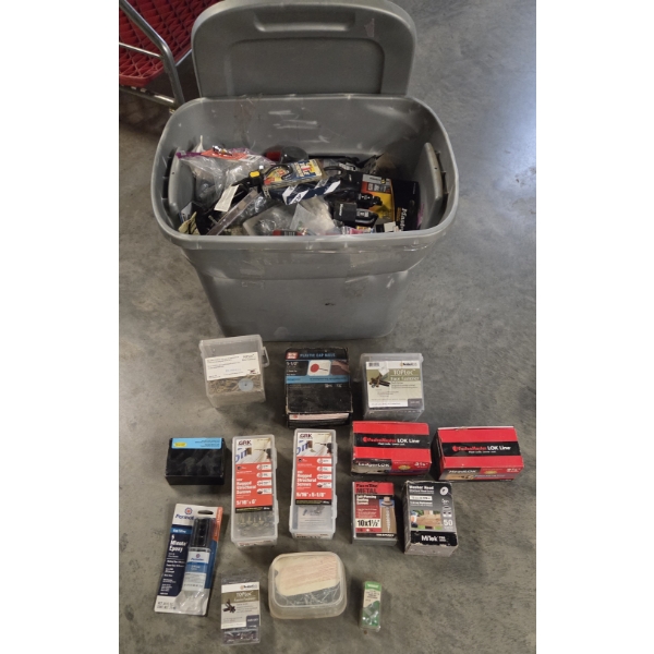 Storage Tote With Lid & Fasteners And Harware