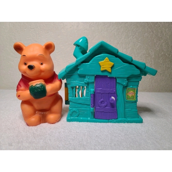 Nice Vintage Disney's Winnie The Pooh Toy Lot Ft. Wild West Jail House & 1960's Sears & Roebuck Toy