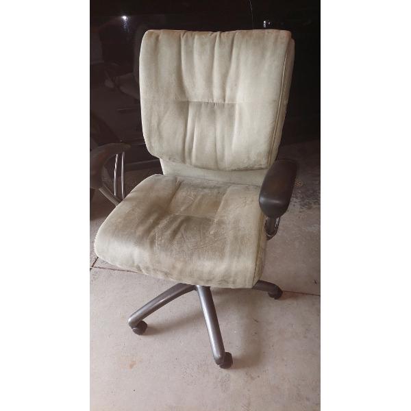 Nice Upholstered Swivel Office Chair 43" Tall At Back Side