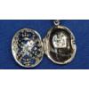 Image 4 : Sterling Silver Locket Necklace With Diamonds - Total Weight: 21.2g