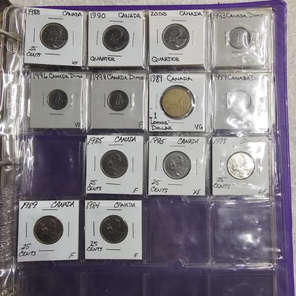 Mint Canadian Coin Collection Binder With Quarters, Dimes, Dollars, And Cents