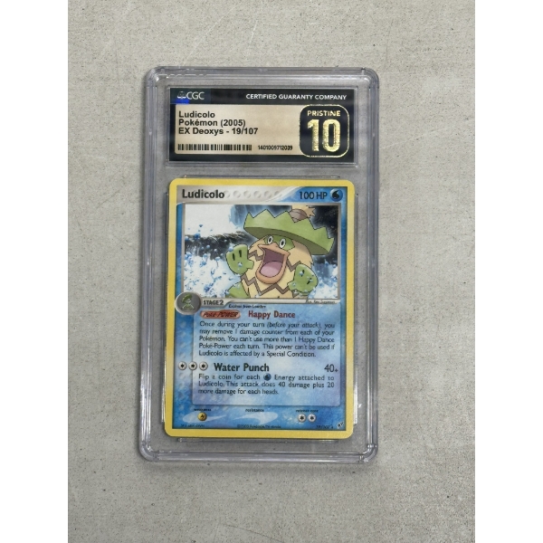 CGC 10 - 2005 Pokemon Ludicolo Trading Card - EX Deoxys Set 19/107