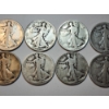 Image 3 : x10 Assorted Years Silver Walking Liberty Half Dollars Face Value: $5.00