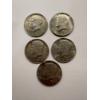 Image 1 : 5 - United States Kennedy 40% Silver Half Dollars - Face Value $2.50
