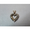 Image 2 : 2 - Heart-Shaped 10K Gold Pendants With Diamond - Total Weight: 2.1g