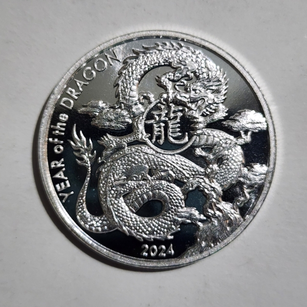2024 Asahi Refining 1 Troy Ounce 999 Fine Silver Lunar Calendar Series Round ~ YEAR OF THE DRAGON
