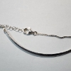 Image 2 : Sterling Silver Curved Bar Pendant Necklace - 18in - TW: 5.8g