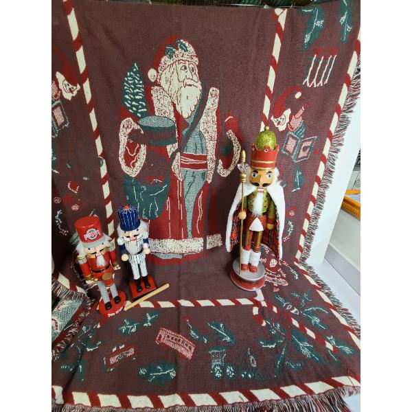 Christmas Blanket - 3 Nutcrackers - Sports Nutcrackers - Baseball & Ohio State - Gorgeous Nutcracker