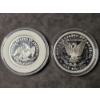 Image 2 : (2) Educational Replica Coins - Morgan Silver Dollar & Half Dollar