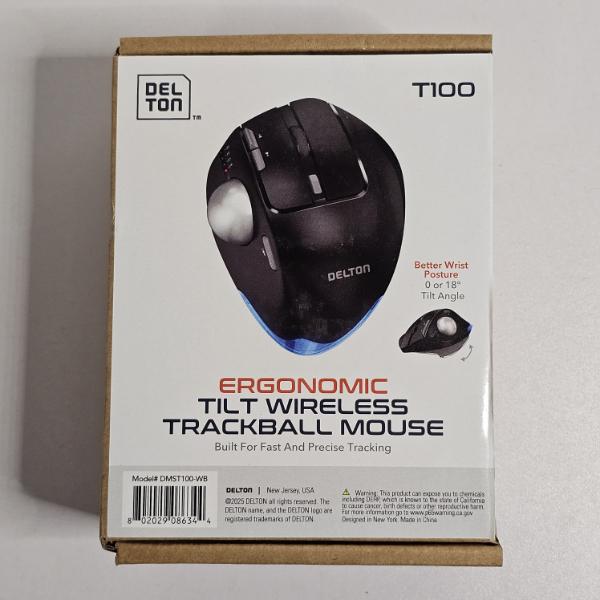 Delton T100 Ergonomic Tilt Wireless Trackball Mouse (see description)