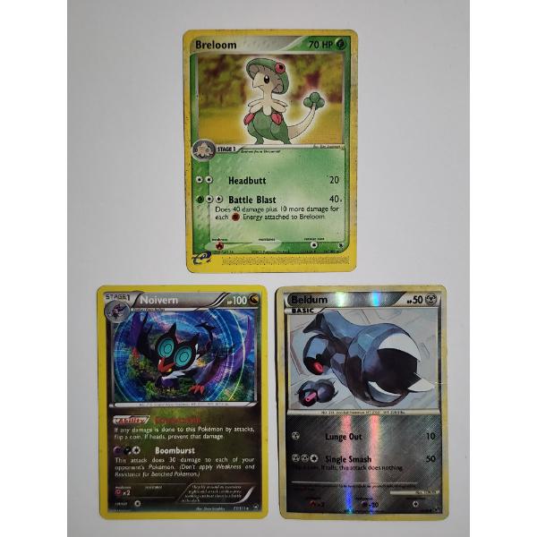 Three Assorted Vintage Pokemon Trading Cards Ft. Holo, Reverse Holo & E-Reader!