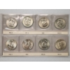 Image 1 : x8 Assorted Years 90% Silver Franklin Half Dollars In Nice Plastic Sleeves FV: $4.00