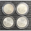 Image 2 : Lot of 4 American silver Eagles.  Years 1998, 1999, 2000, and 2001.