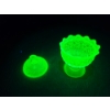 Image 12 : Uranium Glass Candy Dish Standing About 6 Inches Tall - Incredible Condition & Magnificent Glow!