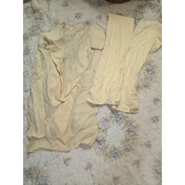 Vintage Yellow Blouse with 2 Matching Neckerchiefs - Women's Small