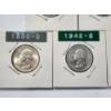 Image 3 : x5 Assorted Years 90% Silver Washington Quarters FV: $1.25