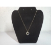 Image 1 : Gorgeous 14K Gold Heart Necklace with Blue and Clear Stones - TW: 4.1g - 19in