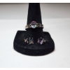 Image 1 : Gorgeous Rainbow Stone Sterling Silver Ring and Earring Set - TW: 3.1g