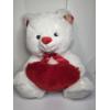 Image 2 : Brand New Large Cuddly 21'' White Plush Bear With Heart And Size Juniors Large Red Kisses T-Shirt 