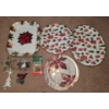 Image 1 : Box of Assorted Ornaments incl Duplicates with 4 Christmas Serving Trays