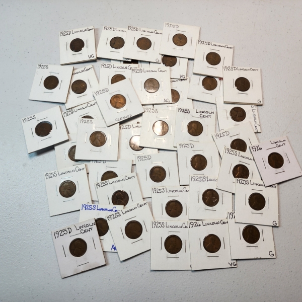 Lot of 42, Mainly 1925-S & 1925-D, Lincoln Wheat Cents - Face Value $0.42