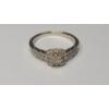 Image 4 : Women's 10K White Gold Quad-Center Diamond Halo Engagement Ring - Size 7 - Weight: 2.6g