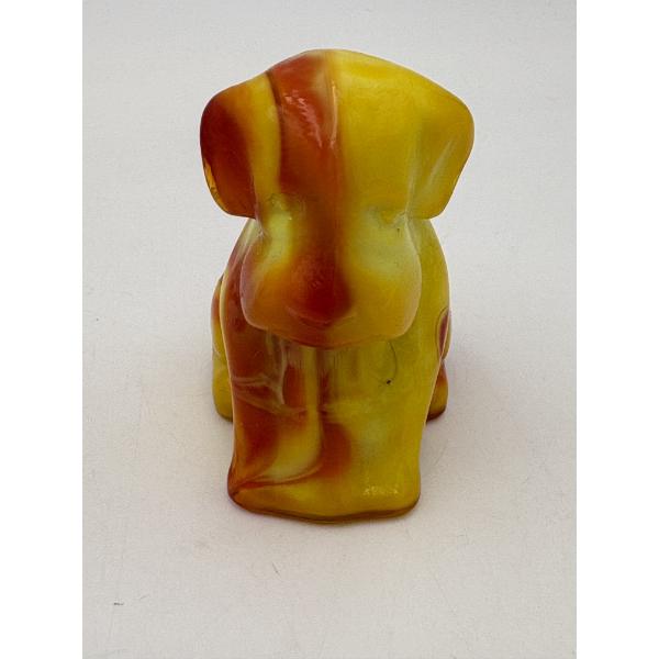 Adorable Degenhart Vintage Glass Dog Figurine- Buttercup Slag