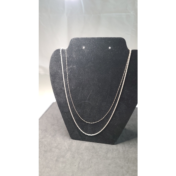 Two Sterling Silver Chain Necklaces - Total Weight: 9.2g