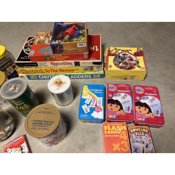 *Pick Up At Mantua Home-No Shipping Available* Box Full of Games & Puzzles in Containers