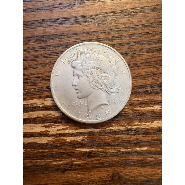 90% Silver - 1925 Silver Peace Dollar - FV $1.00