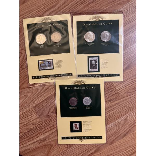 40% Silver - FV $5.00 - Eisenhower One Dollar Coins 971-1974 & 1976 - Eisenhower Copper-Nickel Clad 