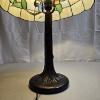 Image 4 : Tiffany-Style Stained Glass Table Lamp (23" tall) - Minor Cracks in Glass Lampshade (see pics)