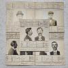 Image 1 : INTERESTING!!! Collection of 5 Antique MUGSHOT Bertillon Criminal Booking Sheets