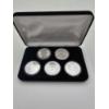 Image 2 : Lot of 5 Assorted Silver Rounds in Display Case - Silver Rounds Minted From Around the World