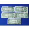 Image 7 : x5 United States $1 Blue Seal Silver Certificates: Series: 1935-D, 1935-D, 1957-A, 1957-A, 1935-G