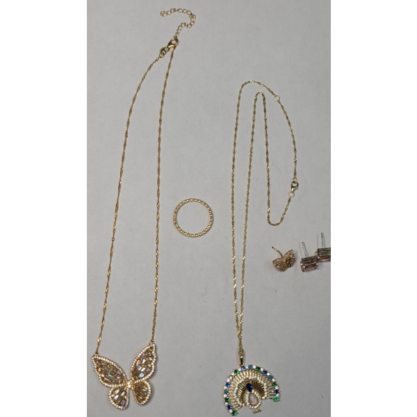 Assorted Gold-Tone STERLING Silver Jewelry - Total Weight: 20.6g