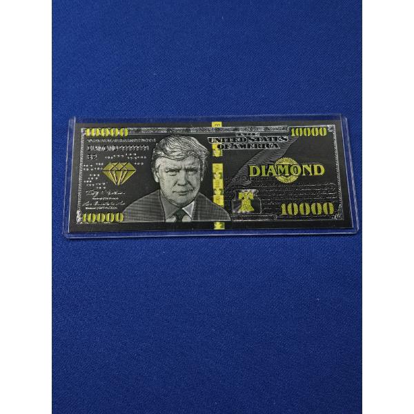 Limited Edition 45th President Donald Trump Diamond $10,000 Black & Gold Banknote