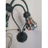 Image 5 : Gorgeous Stained Glass Portable Lamp With Floral Bottom - Working Condition