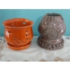 Image 1 : 2 Pc Ceramic Glazed Planter / Vase - 8' & 6"   Exc Condition