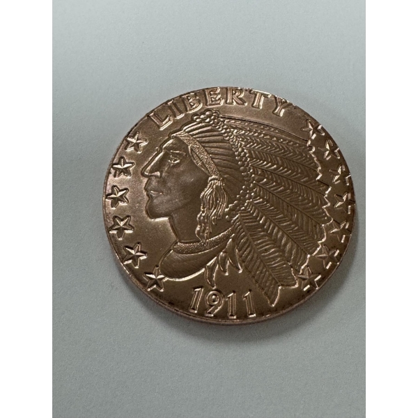 Rare Indian Eagle One Ounce .999 Fine Pure Copper Coin - Exceptional Coin